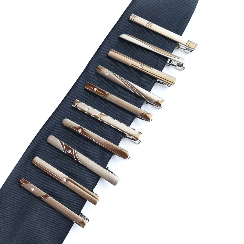 Simple Versatile Tie Clip Pin Clasp Silver Color Male Casual Wedding Business Necktie Clips Clasp Metal for Men Woman