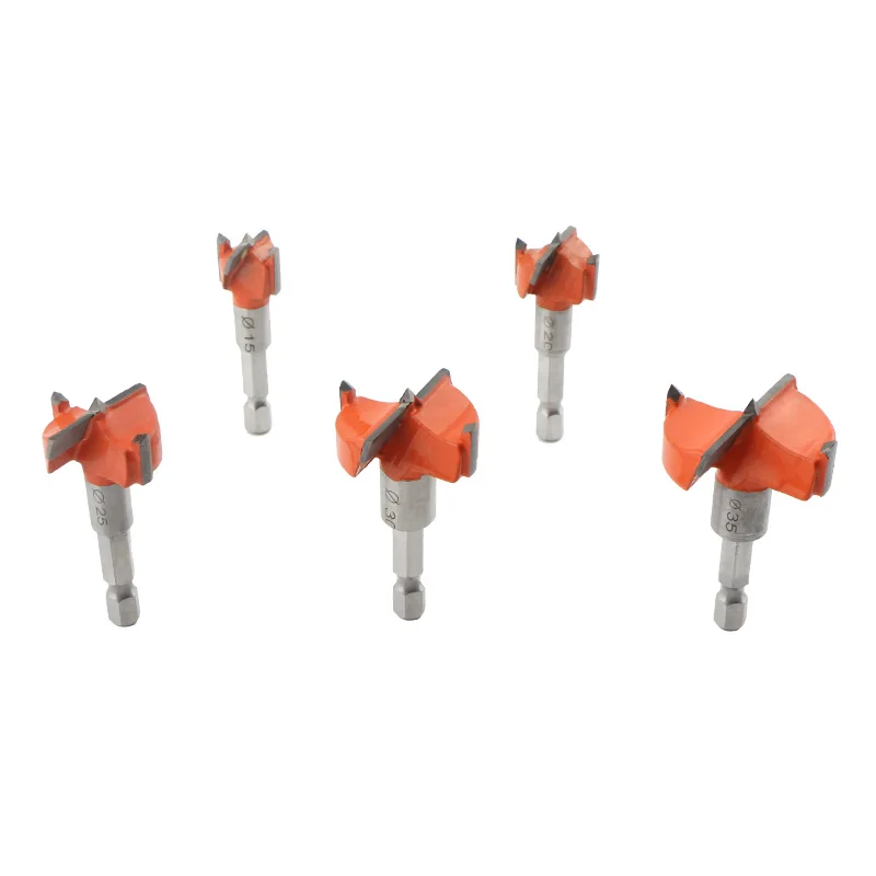 5Pcs Woodworking Forstner Drill Bits Set Tungsten Carbide Boring Wood Drill Bit Self Centering Hole Saw Cutter Woodworking Tools