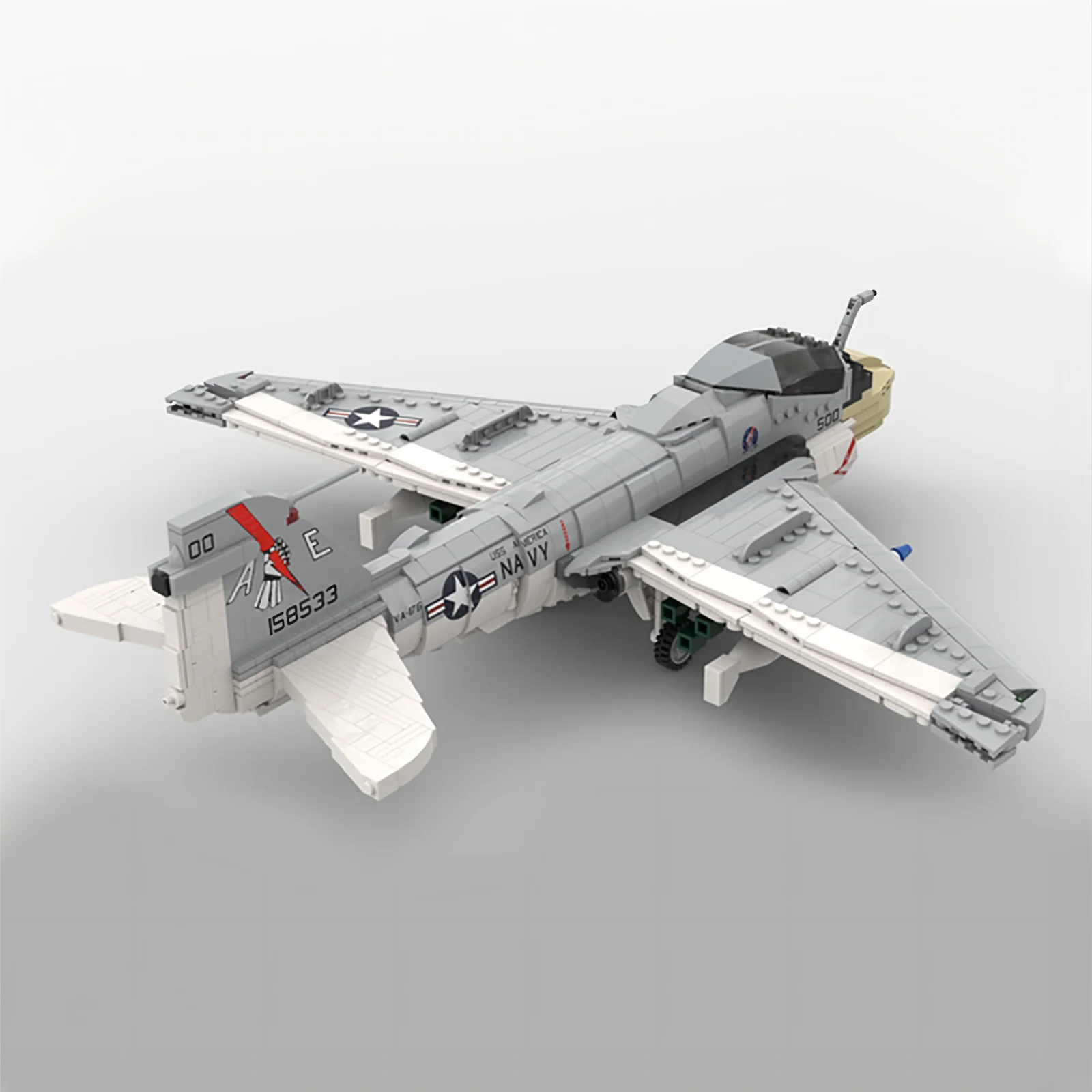 1568PCS Moc Building Block Military Model 1:35 A-6E Intruder Fighter Gift Christmas Toy DIY Set Assembly