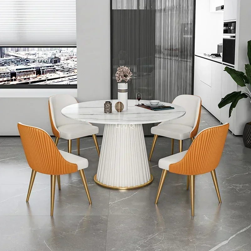 Small Apartmen Dining Table Round Center Nordic White Coffee Tables Chairs Organizer Muebles Living Room Furniture