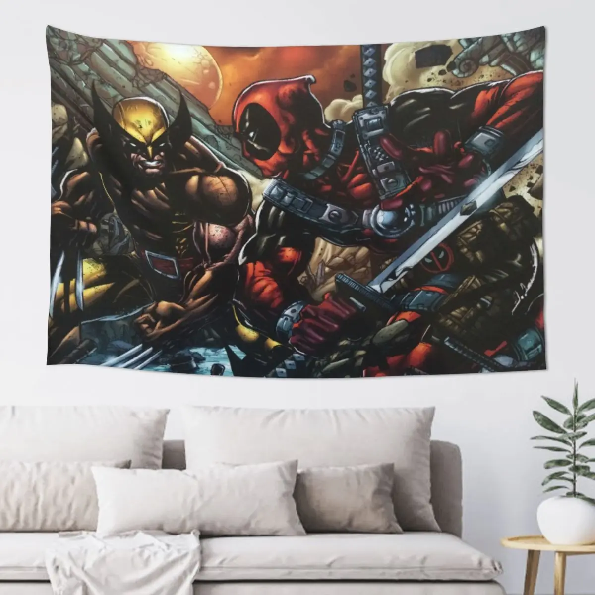 Accessories Deadpool & Wolverine Dormitory 2024 MARVEL Video Background Wall Decoration PrintDecoration  Colored Tapestry Kids