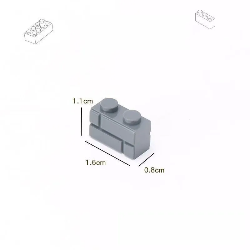 50 Stuks Kleine Deeltjes Dikke Muur Bakstenen 1X2 Dots Bulk Accessoires Deuren Windows Diy Bouwstenen Educatief speelgoed Voor Kinderen