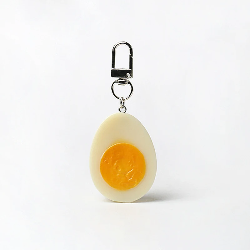 Kreativer Schlüsselanhänger in Form eines gekochten Eies, leckerer Anhänger, Rucksack-Dekoration, Accessoires, persönlicher Anhänger, Geschenk – Detail 10