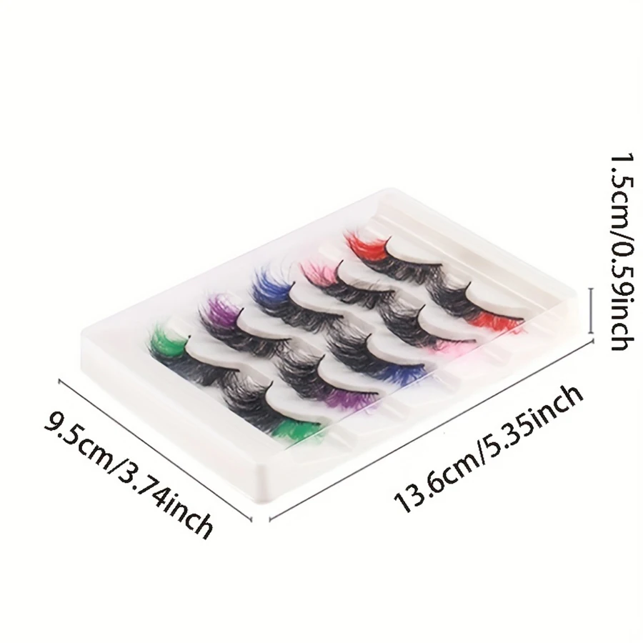 5 أزواج من الرموش الصناعية الملونة الراقية، رموش مقلدة متقاطعة سميكة وسميكة ثلاثية الأبعاد #2