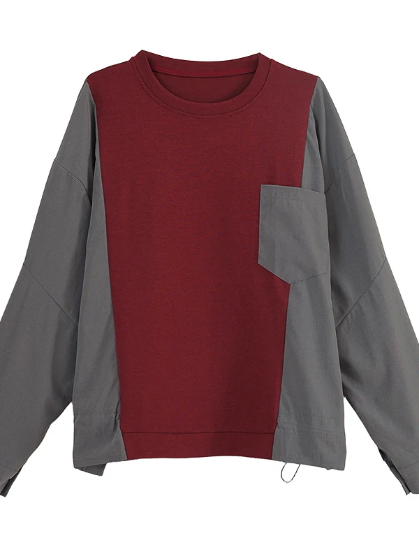 Suda Hoada con Bloques de Color a la Moda, Estilo Otoño 2025, Nueva, Simple, E, Versátil y Estilizadora de Meime...