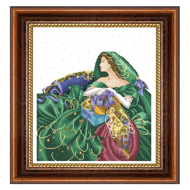 Cross Stitch Kit Bead Edition Fairy Gift 28ct 18ct 14ct 11ct can be Customized Printed Cloth hand Embroidery Material Pack