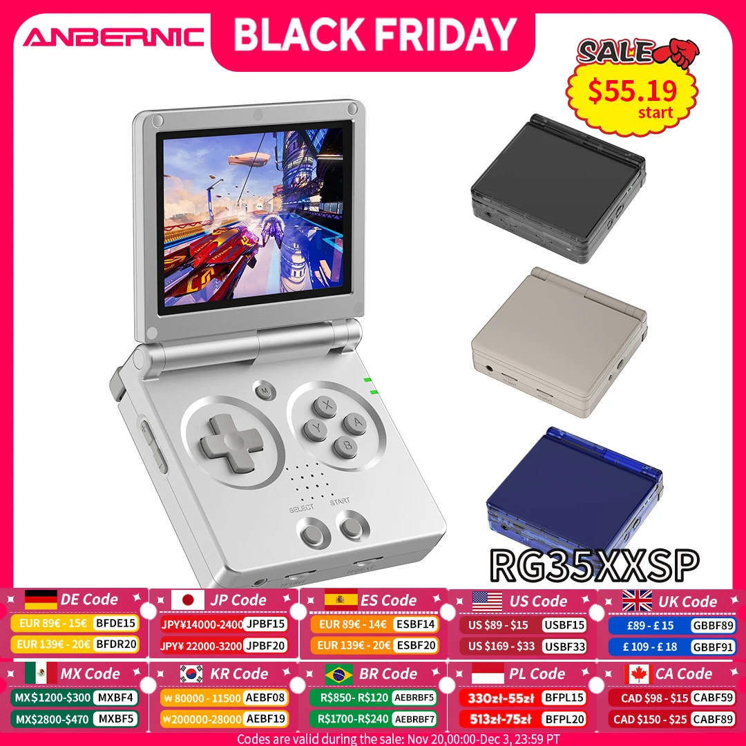 

ANBERNIC RG35XXSP Flip Handheld Game Consoles 3.5-inch IPS 640*480 Screen Linux WIFI Retro Video Game Player 3300mAh 5000+ Games