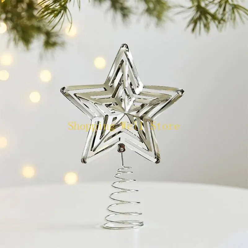 Árvore Festive Festive Iron KX4B Toppers estrela pontiaguda Ornamento adição perfeito para atmosferas
