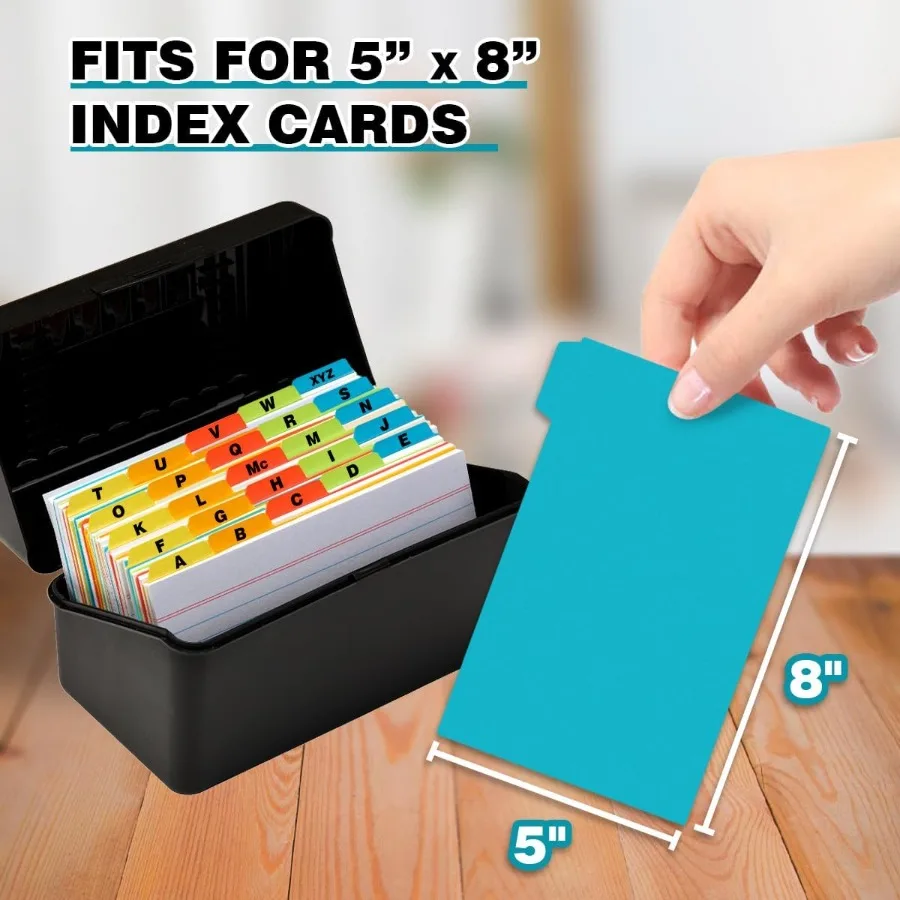 5x8 plastic indexkaartverdelers Zwaargewicht poly-indexkaartgeleiders AZ voor flashkaarten en receptenkaarten met alfabetische blanco