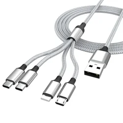 Cable multicargador 4 en 1, Cable de datos OTG, carga rápida USB A Android, Iphone tipo C, Iphone, Huawei, teléfonos Android