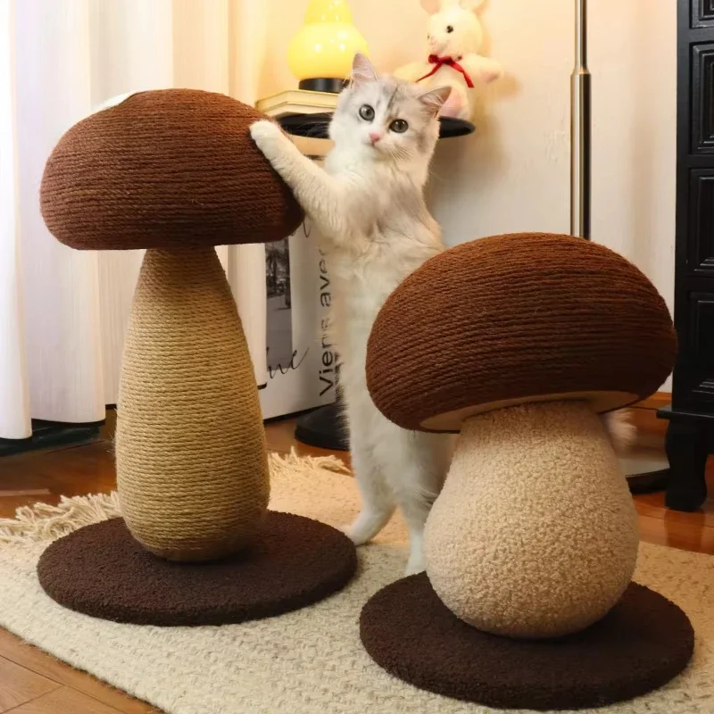

Sisal Cat Scratching Post Durable Mushroom Scratcher Non-Shedding Climbing Frame Self-Entertainment Cat Toy a