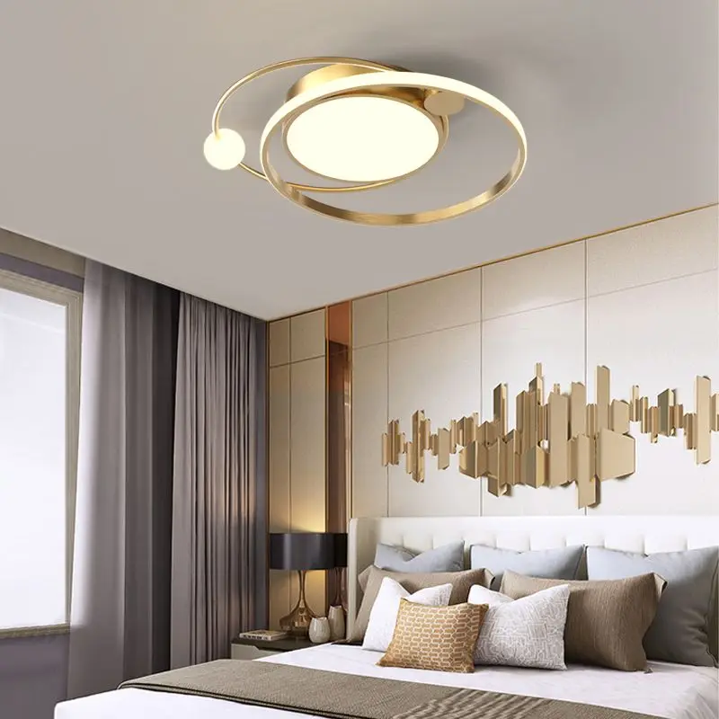 Nordic Modern Acrylic LED Ceiling Lamp For Bedroom Dimmable Remote Control With Three Color Temperatures Energy Saving Light