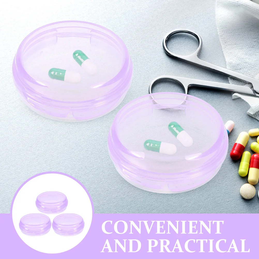 

3Pcs Small Pill Organizer Portable Medicine Box Travel Container with Seal Cap Storage for Tablets Daily Dose Management on The