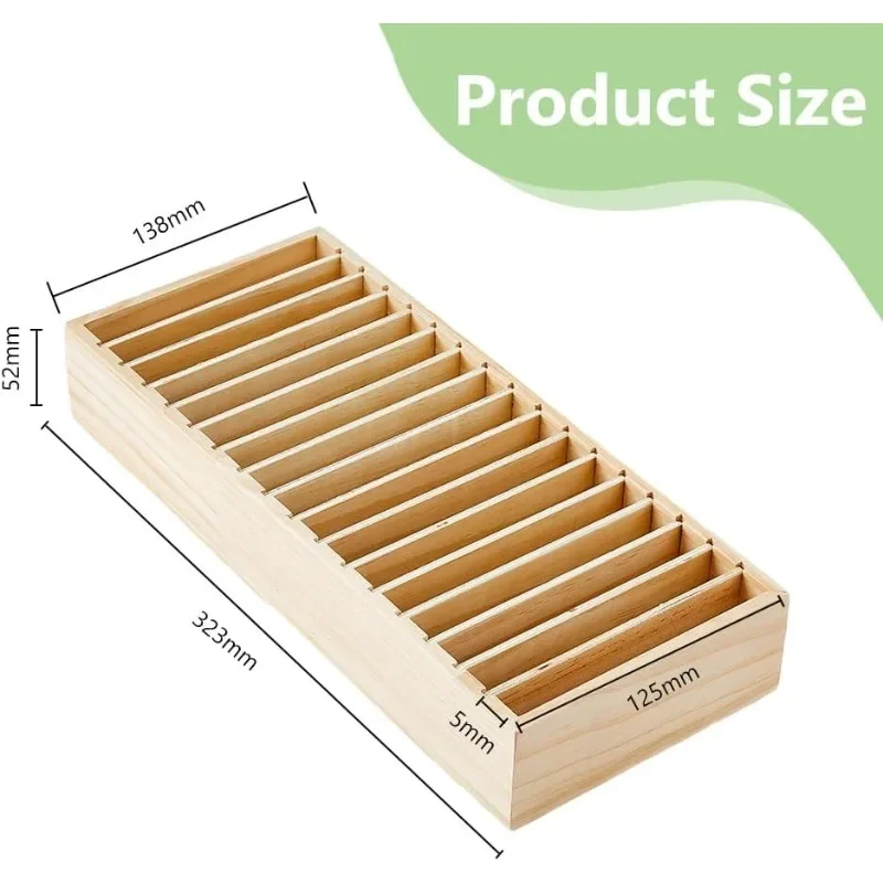 17 Grids Wooden Headband Box Hairband Display Jewelry Storage Organizer Bracelet Holder Display 12.72