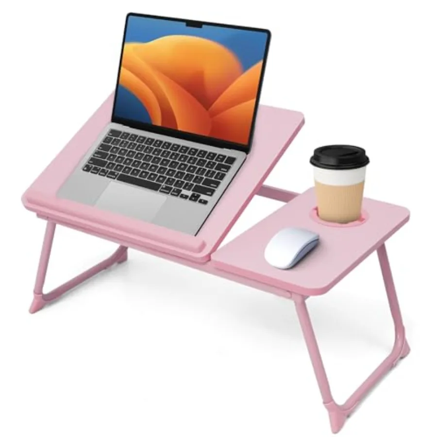 

Lap Desk for Couch/Sofa/Floor 5-Angle Adjustable Bed Desk with Foldable Legs Cup Holder Light Weight Bed Tray Table for Writing