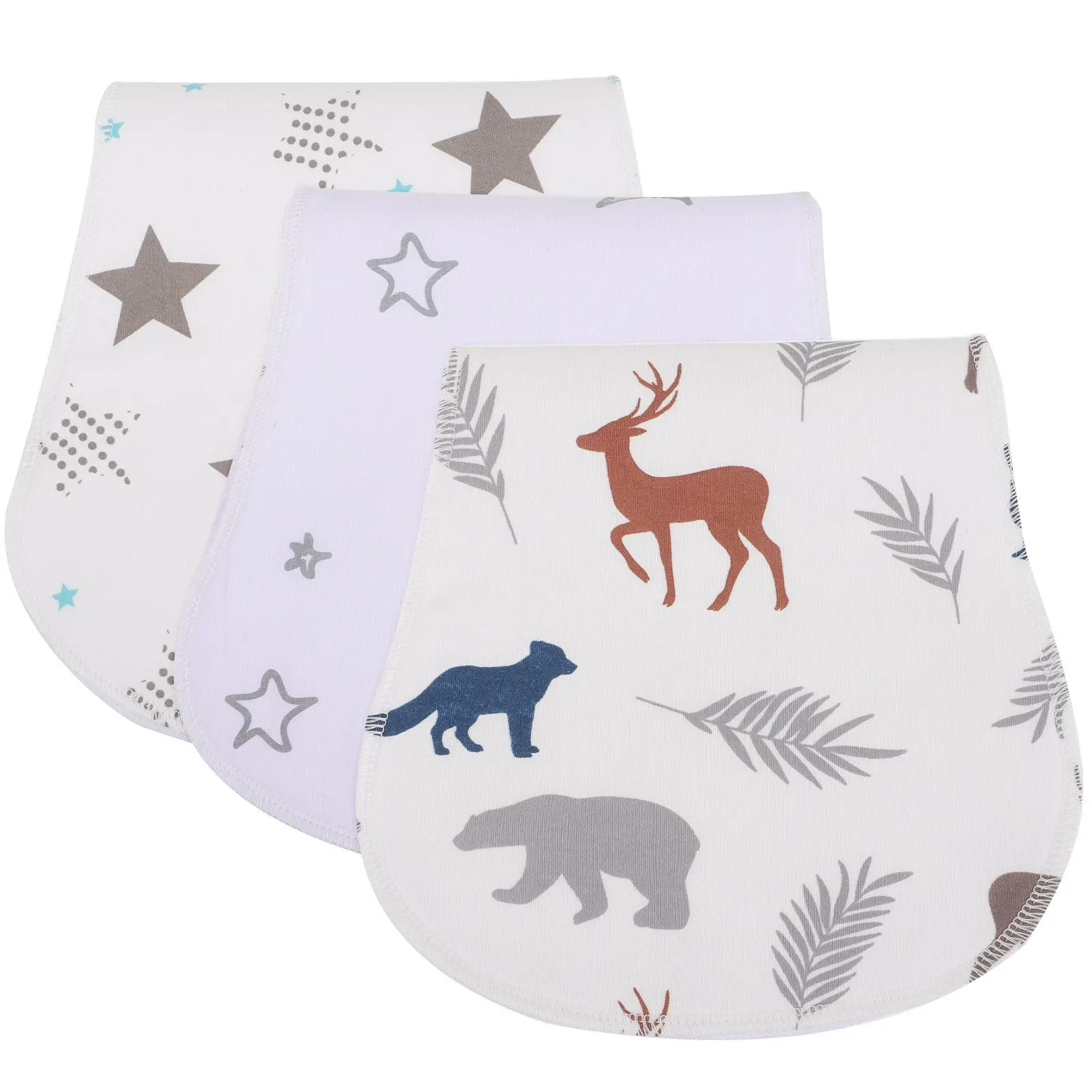 

3Pcs Baby Burp Cloth Cotton Soft Absorbent Breathable Baby Girl Burp Cloths Milk Spit Up Cloth Bibs Bibs Burping Cloths