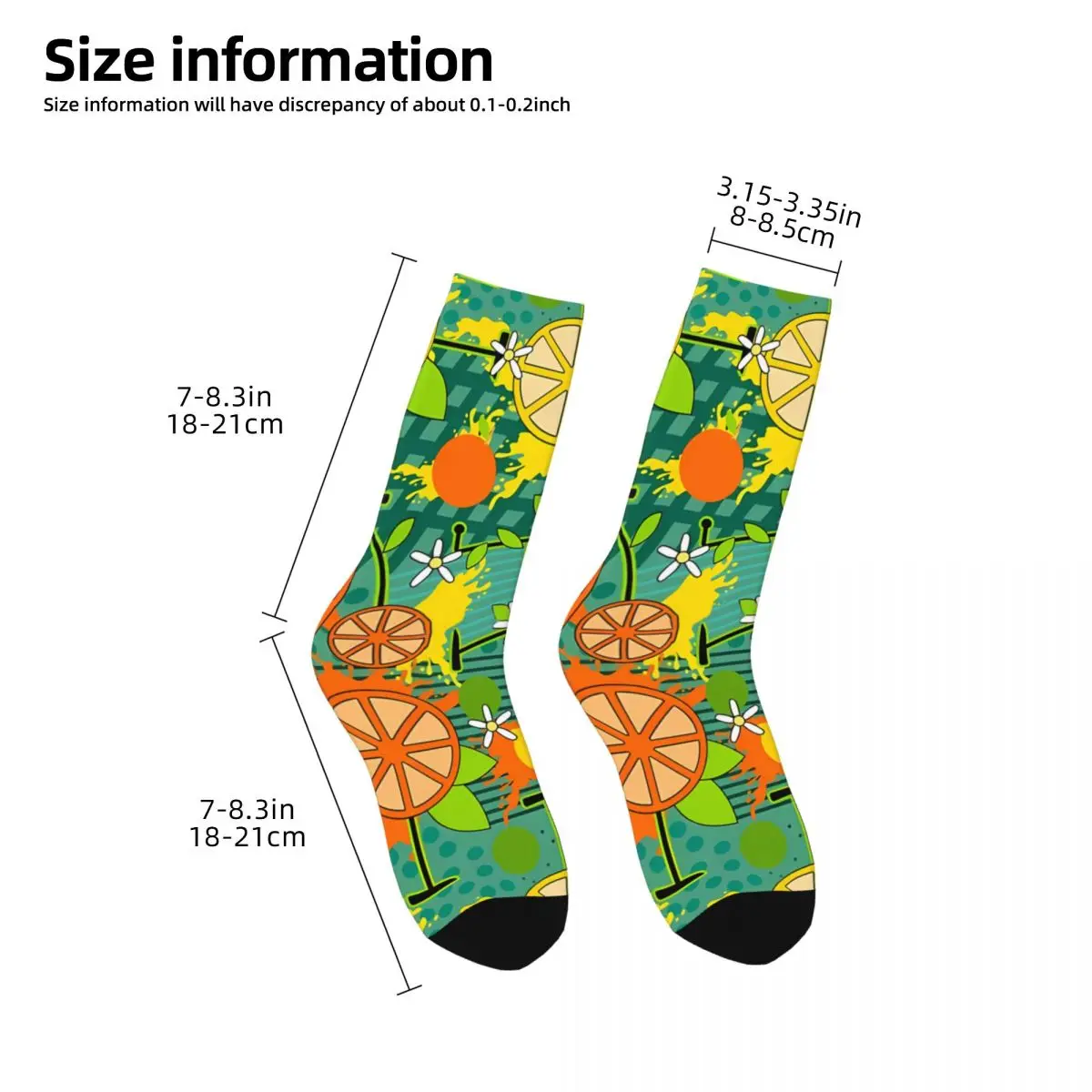 Citrus Pop Bikes Art Crazy Men's Socks Mountains Trails Downhill MTB Unisex Printed Funny Novelty Crew Sock Boys Gift