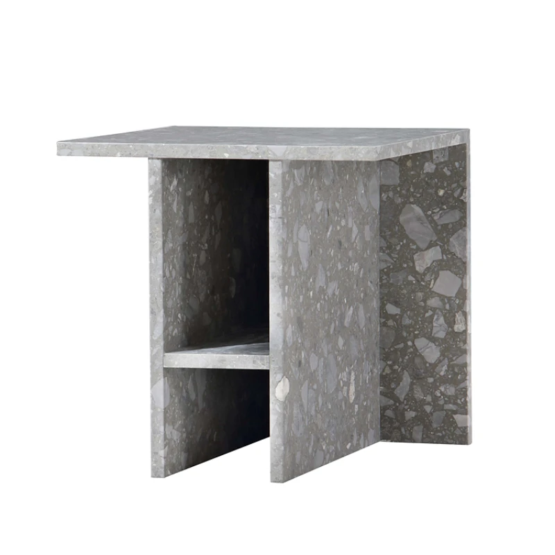 Canggue Side Table/Retro Terrazzo Magazine Shelf Storage Items