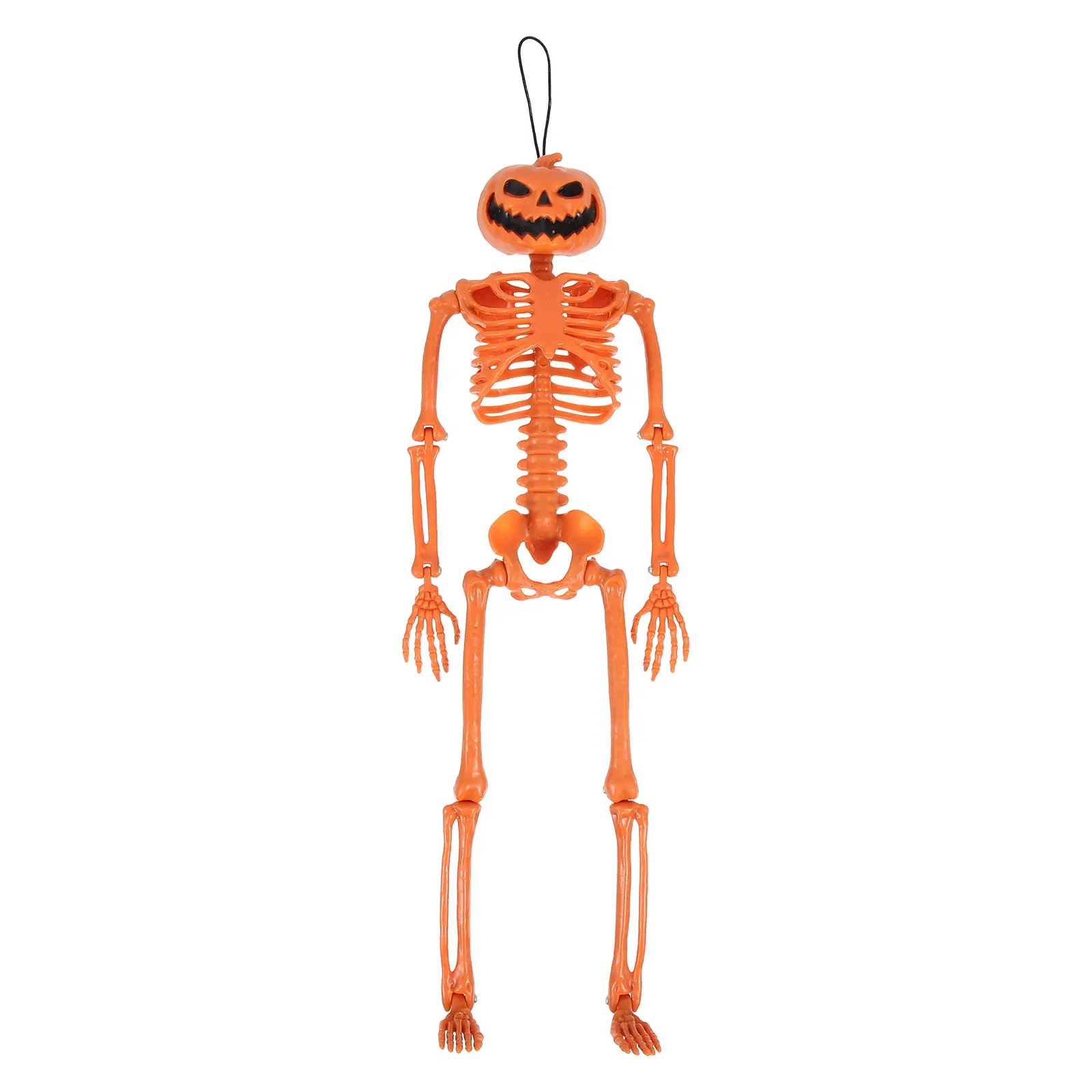 Decorazione in plastica Puntelli teschio di Halloween Corpo mobile Spaventoso artigianale Testa di zucca Decorazione appesa Atmosfera raccapricciante nament