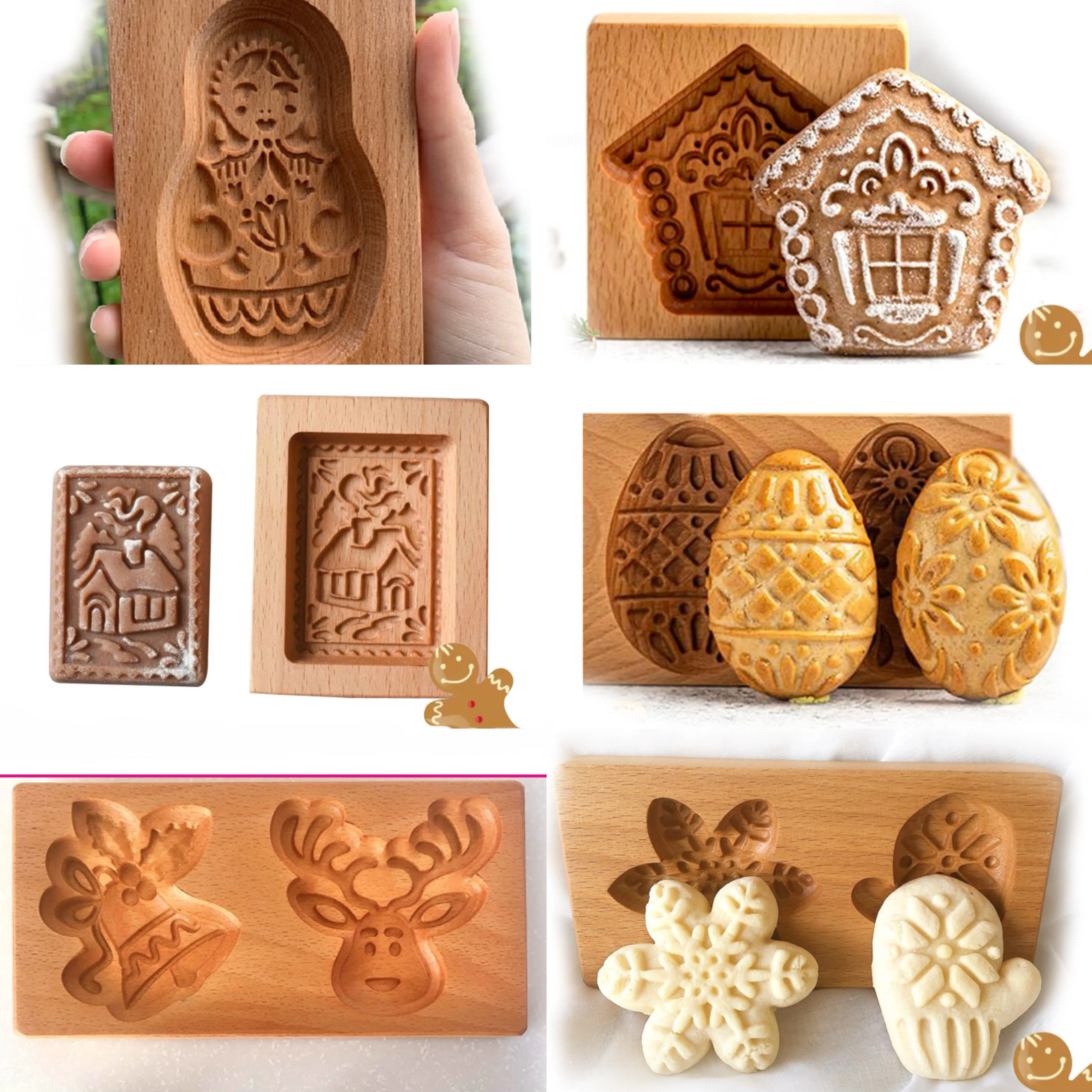 Molde de madera DIY para galletas de mantequilla, molde para galletas de jengibre con forma de corazón de frambuesa, cortador de cocina para el Día de San Valentín y fiestas de Pascua