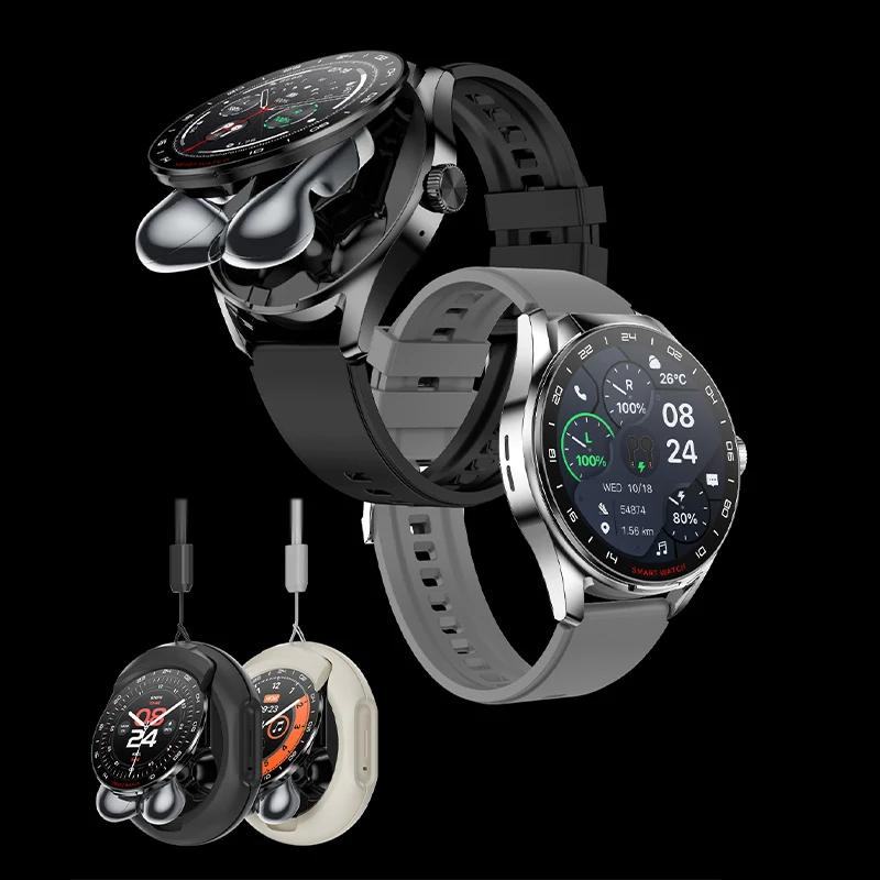 GEJIAN جديد NFC ساعة ذكية للرجال TWS 2-in-1 المسار الرياضي بلوتوث دعوة رصد معدل ضربات القلب HD شاشة ساعة ذكية 2025