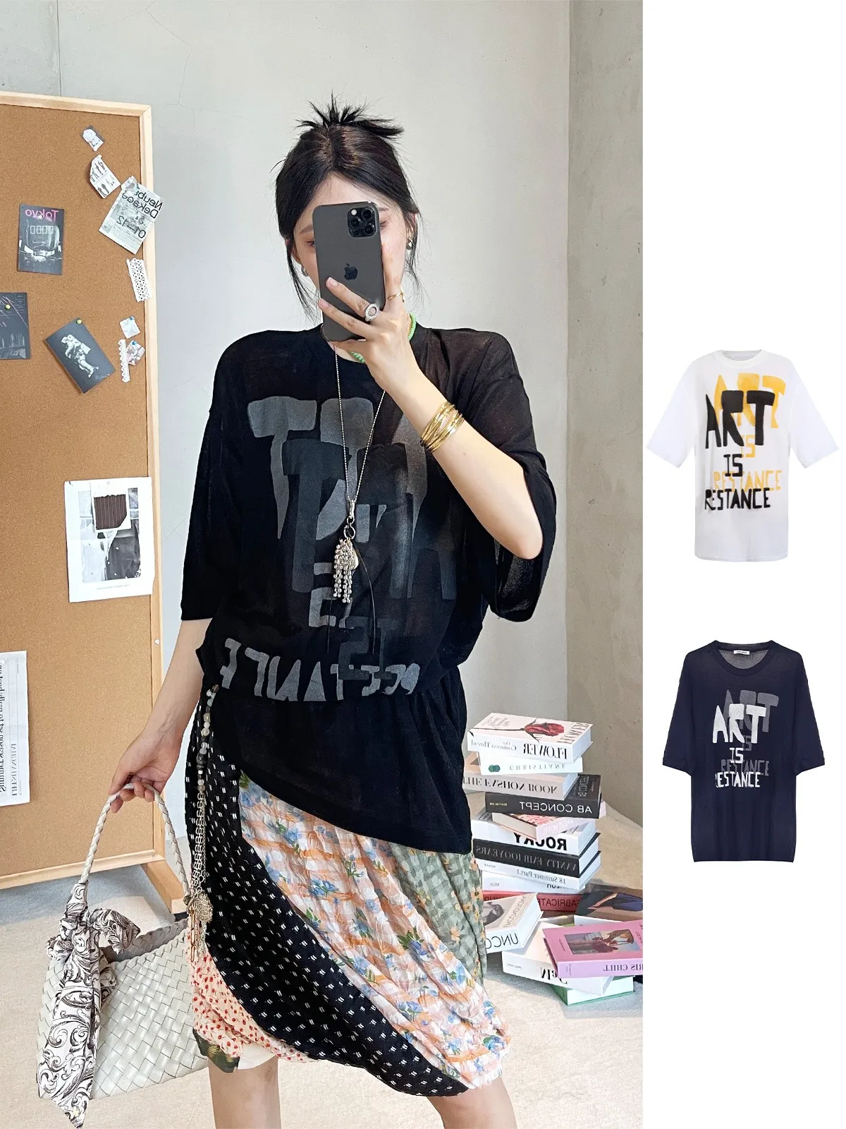 

Футболка женская хлопковая с художественным принтом и эффектом распыления краски, коллекция Early Autumn Faion от GoGoBuyer Momentplay