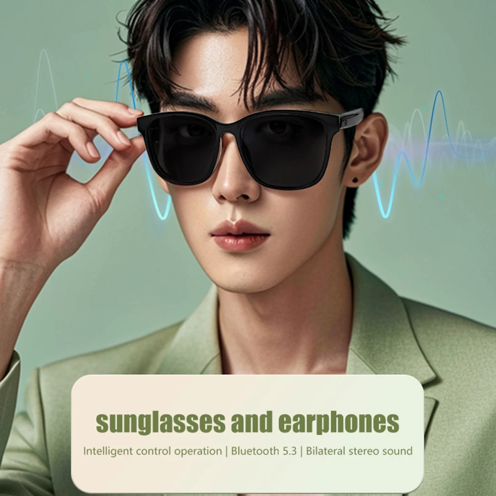 Bluetooth Audio Smart Glasses Wireless Earphones 2 IN 1 Outdoor Smart Sunglasses Men Women Music Navigation UV400 Polarized Lens