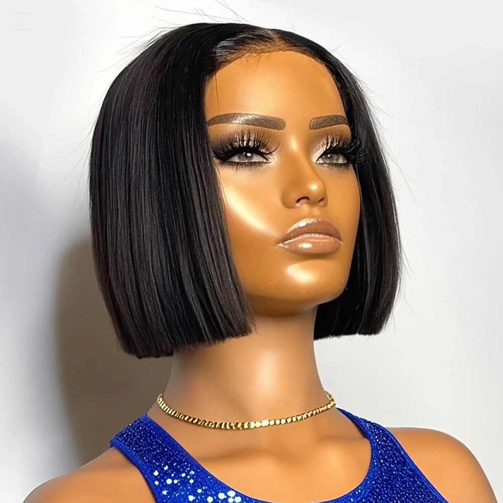 250% الكثافة بوب الباروكات مستقيم غلويليس الشعر البشري الدانتيل الجبهة الباروكات 13x4 قصيرة بوب البرازيلي شعر ريمي قبل قطعها الدانتيل الجبهة الباروكات