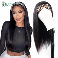 Brazilian Straight Hair Headband Wig Remy Human Hair Wigs For Women Scarf Wig Straight Hair Wigs With Headband Machine Made Wig