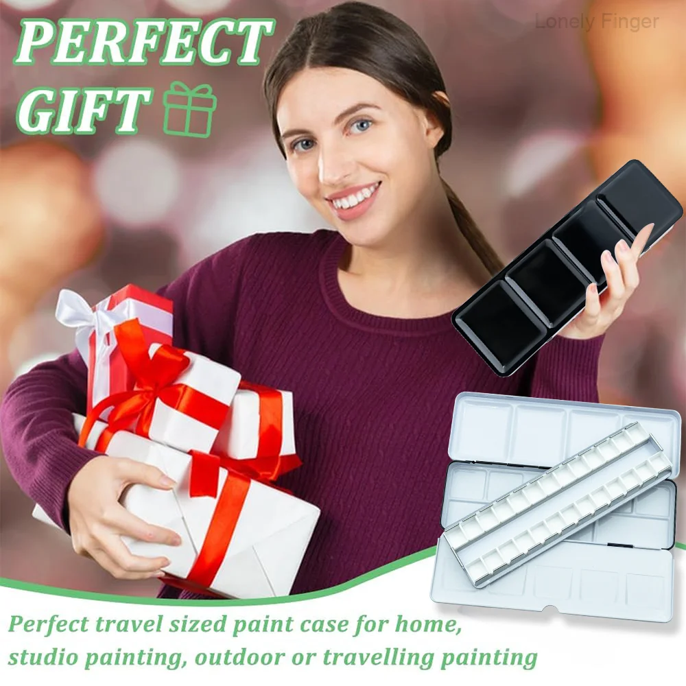 علبة طلاء علب ألوان مائية فارغة لفنان السفر، لوحة ألوان مائية متوسطة مع مقالي 14/26 قطعة