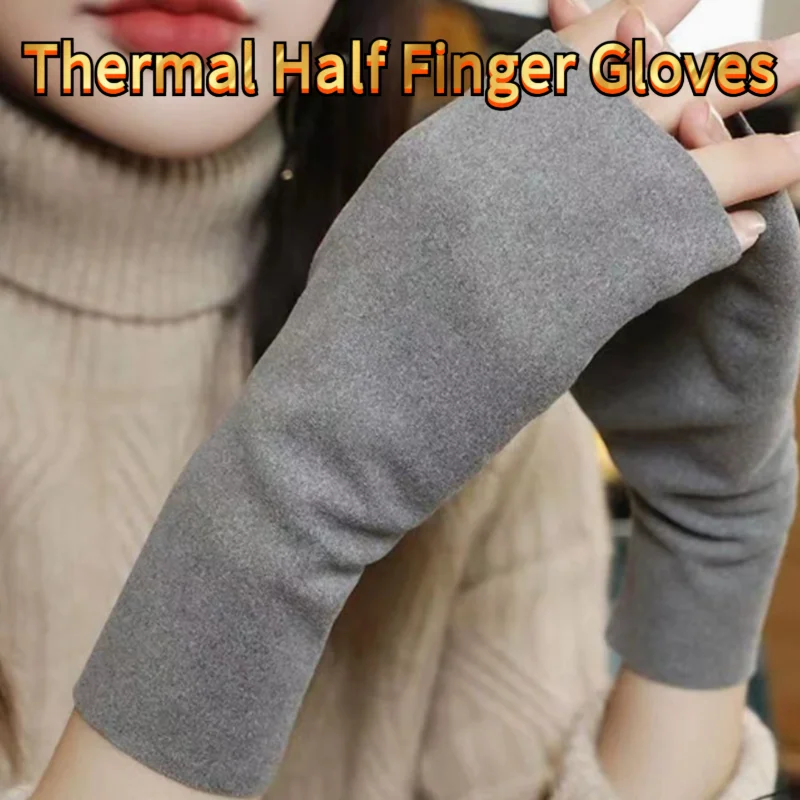 

1 пара, работа в холодную погоду от дома, термогрелки на запястье, перчатки с полупальцами для зимы на открытом воздухе и офисе Typing producentYY33