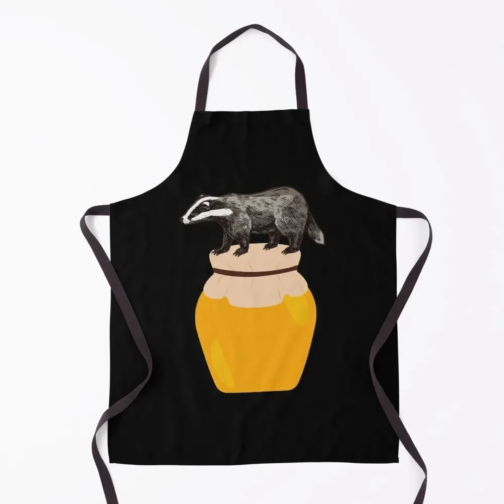 Honey Badger standing on a Honey Pot Apron Women's Kitchen For Cooking Apron