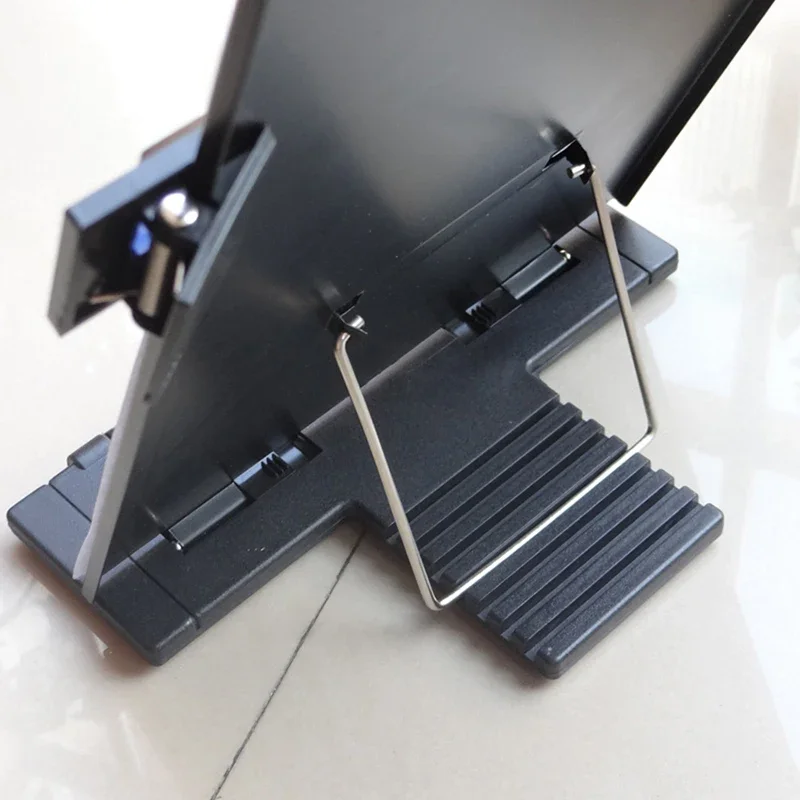 A4 Desktop Document Book Holder with 7 Adjustable Positions, Metal Reading Stand, for Typing Cooking Reading, Black