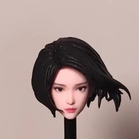 

[20 days made] 1/12 Scale Female Soldier Beauty Girl Classic Head Sculpt With Hair Fit 6inch Action Figure Model Body Toys