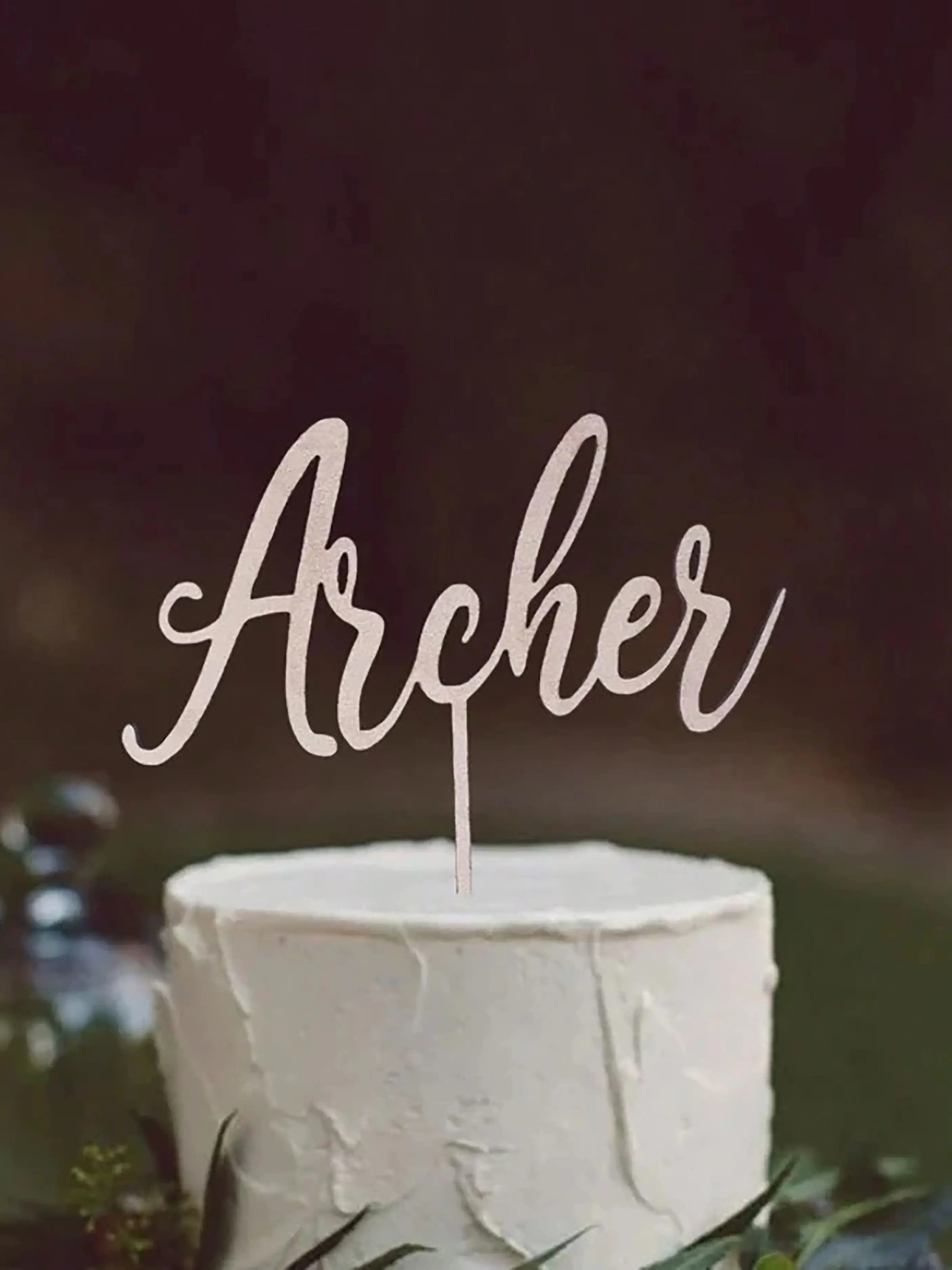 Geburtstagstorte mit individuellem Namen / Holz, Kuchendekoration aus Holz, Valentinstag, Geschenk für Sie, Geschenk für Mama, Heimdekoration, individuelles Geschenk – Detail 6