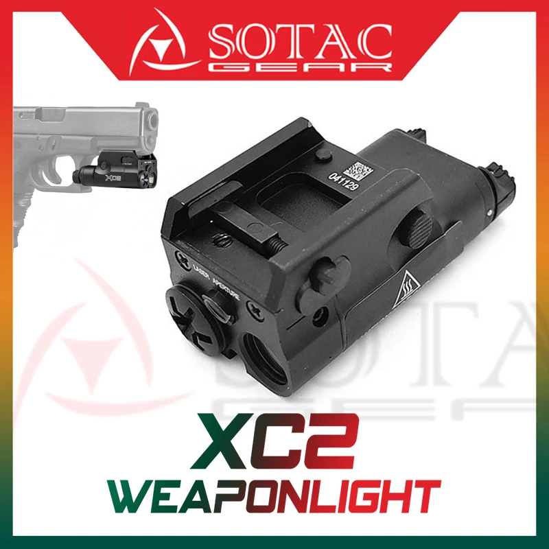 SOTAC XC2 Flashlight LED 300Lumens with Red Dot Laser Tactical Scout Light Aluminum Fit 20mm Picatinny Hunting Airsoft