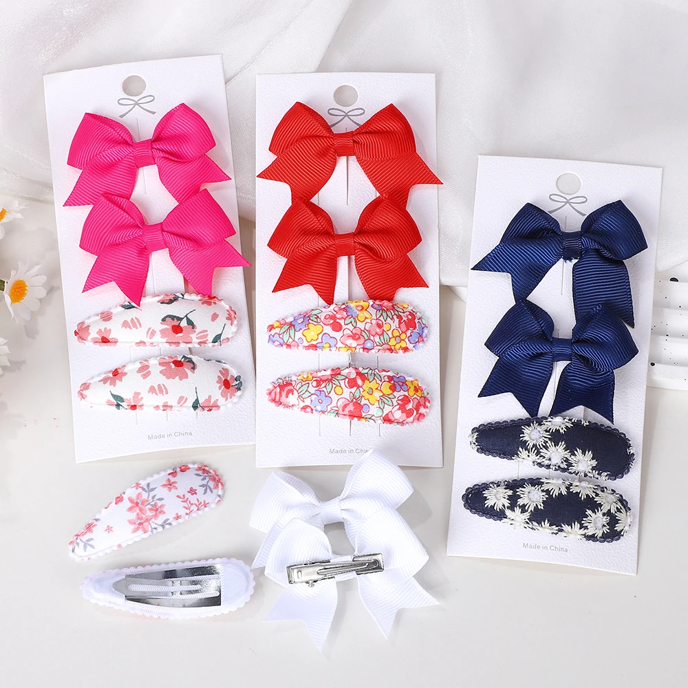 4 Teile/satz Nette BB Clip Bögen Haar Clips für Baby Mädchen Handgemachte Neue stil Bögen Haarnadel Barrettes Kinder Kopfbedeckungen Haar zubehör