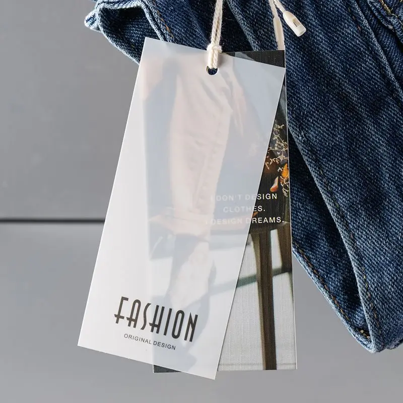 Garment Fabric Cards with Translucent Soft Plastic High-grade Clothing Tags Custom Labels Men and Women's Clothing Hanging Tags