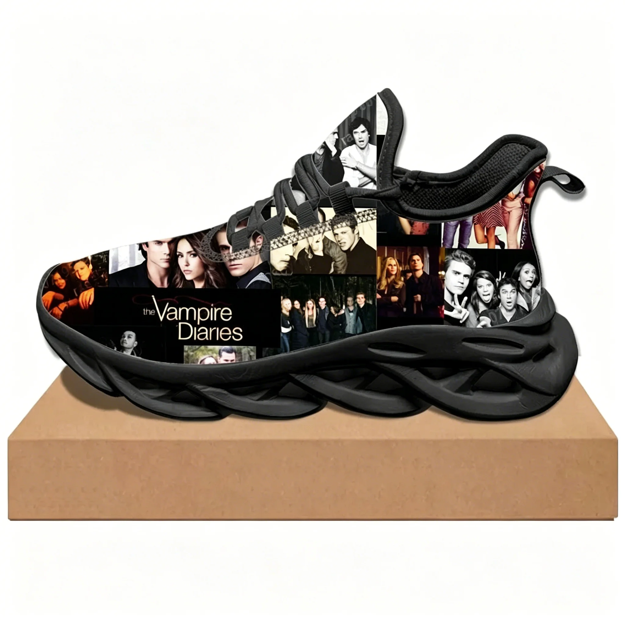 

Популярные кроссовки The Vampire Diaries Damon с кружевной сеткой, плоские кроссовки, мужские и женские спортивные кроссовки, высококачественные персонализированные спортивные кроссовки