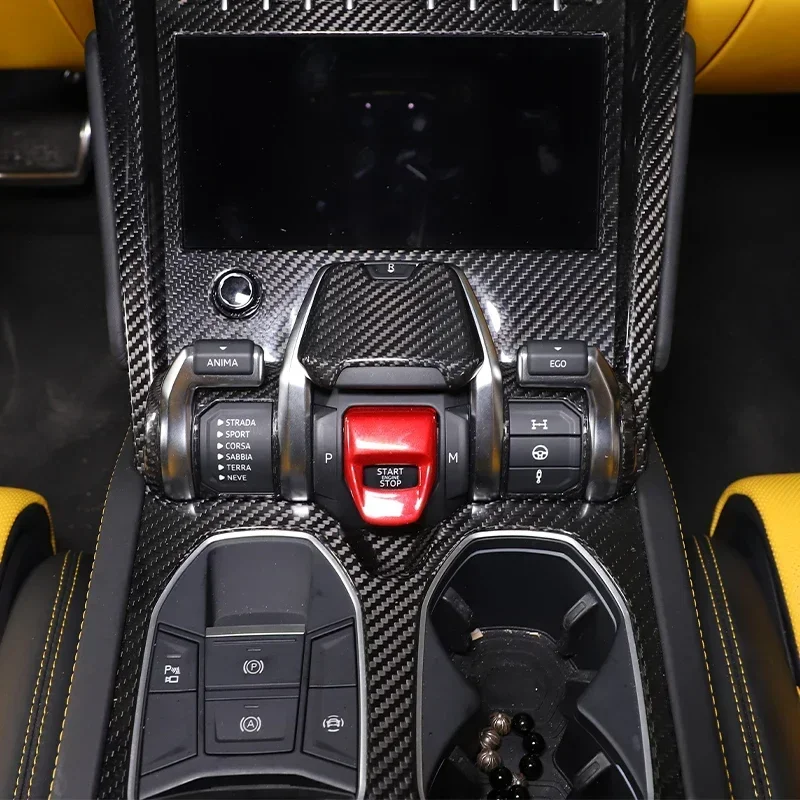 

For Lamborghini URUS Real Dry Carbon Fiber Sport Mode Switch Frame Cover Trim Sticker Auto modification 2018-2021 Accessories