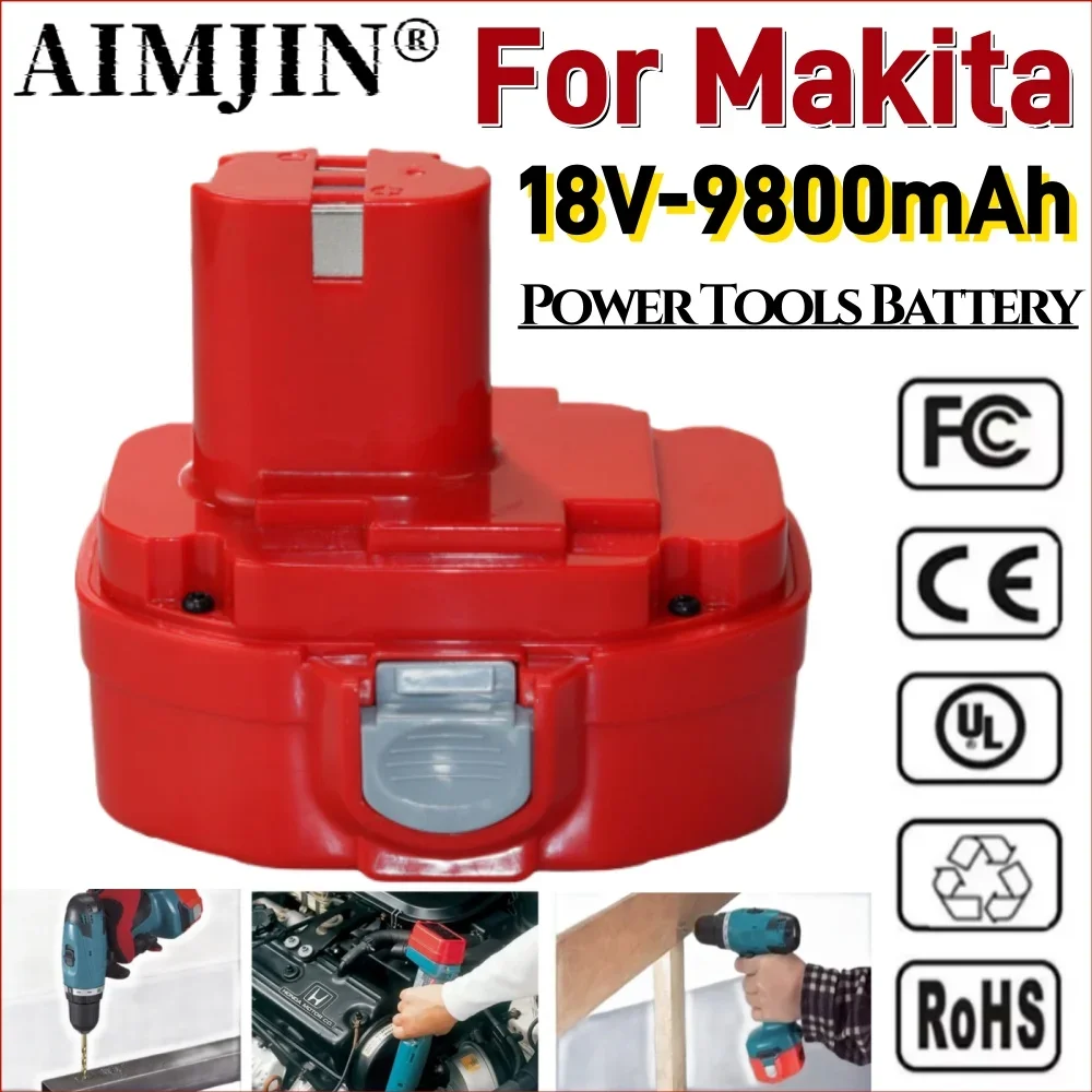 Bateria Makita PA18 18V 9800mAh Ni-MH Substituir Makita 18V PA18 1822 1823 1833 1834 1835 1835F 192828 -1 192829 -9