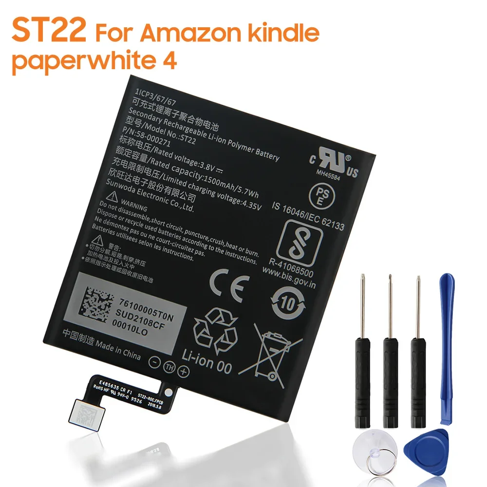 Replacement Battery ST22 For Amazon kindle paperwhite4 58-000271 58-000246 Rechargeable Battery 1500mAh