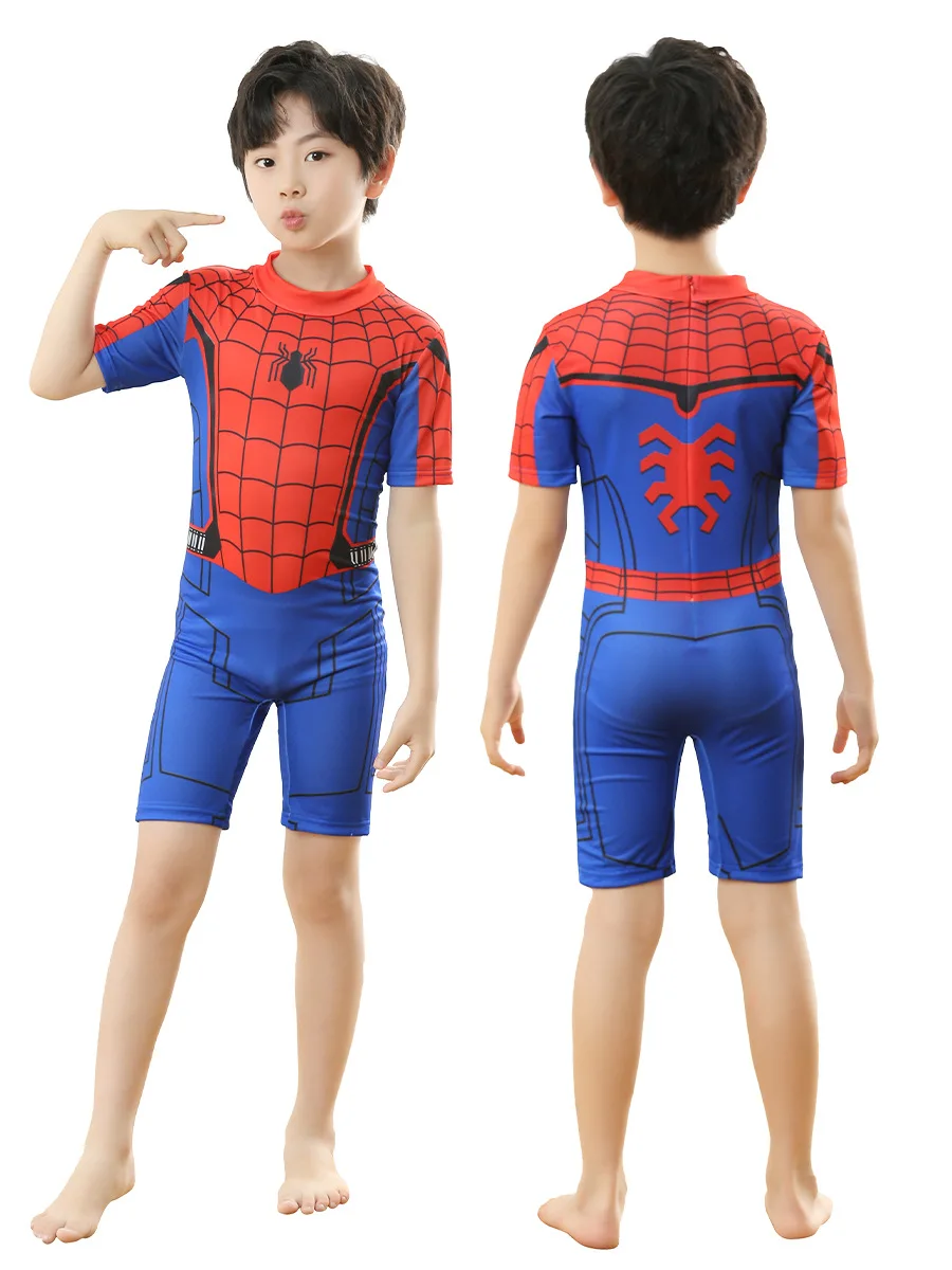 Summer Spiderman Swimwear Cartoon Print Kids Boys Swimwear Children\'s Swimsuit Surfing Suit Swimming Clothes For Boy Beachwea