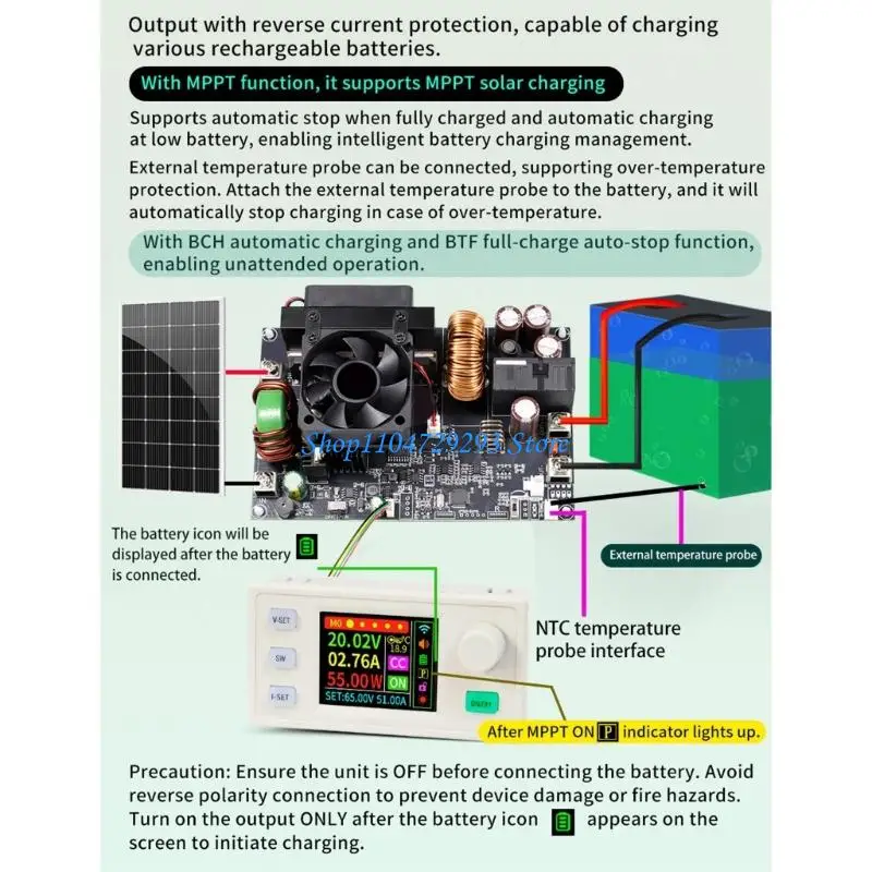 Y2GD Power Supply Module Featuring Constant Current Control Anti Reverse Input Output Protections 1.8inch Screen