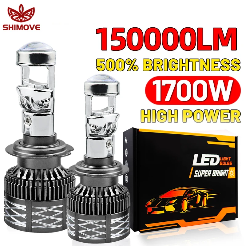 H7 H4 Bi LED Headlights Projector Lens 150000LM H11 9005 HB3 9006 HB4 H8 Turbo Canbus 12V 24V LHD Hi/Lo Beam With Fan Cooling