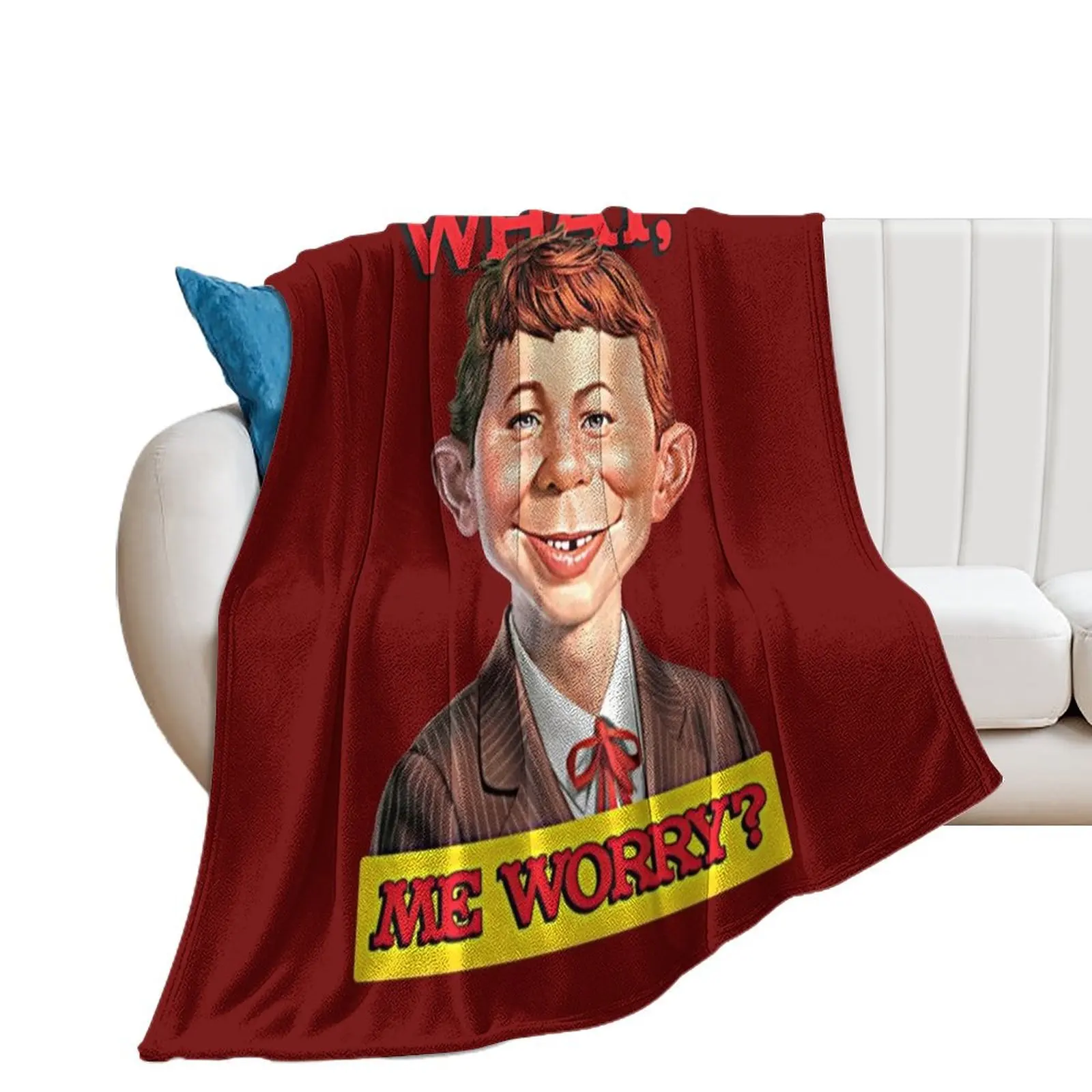 What, me worry? - Alfred Neuman v1 Throw Blanket Luxury Throw Plaid Blankets