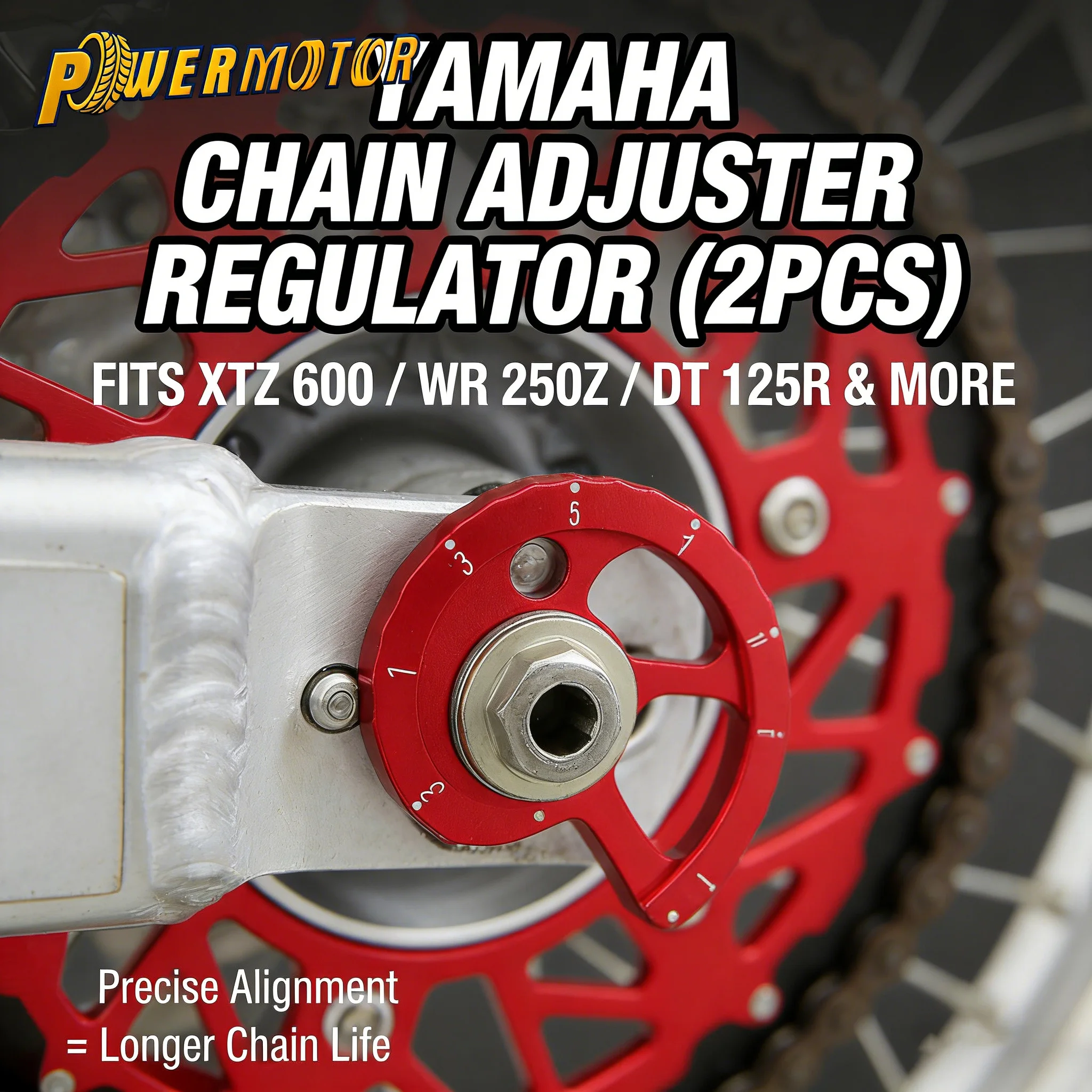 

For Yamaha Motorcycle Chain Adjuster CNC Aluminum Chain Guard For TTR 225 250R TW 200 225E XT 225 250 600E XTZ600 WR250Z DT 125R