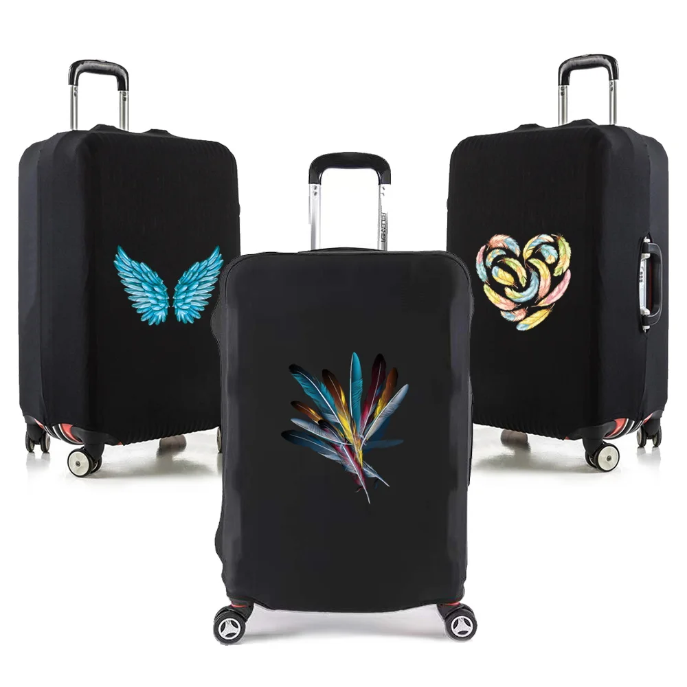 

Luggage Cover Dust Cover 18-32inch Trolley Box Suitable Protective Case Feather Printing Series Reusable Washable