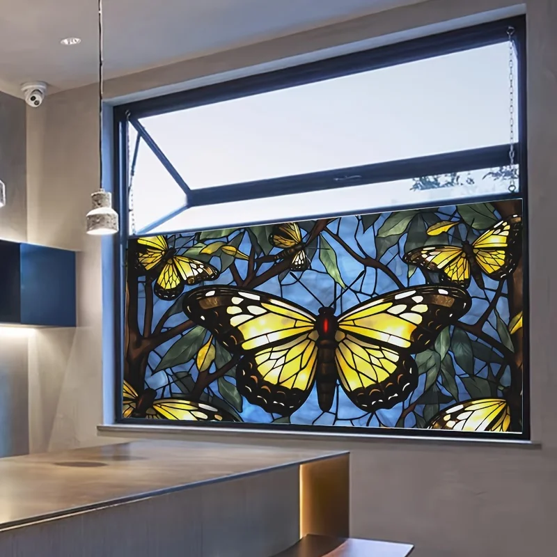 Birds Butterflies Privacy Window Electrostatic Stickers Removable Glass Static Cling Decals Home Decoration Privacy Film