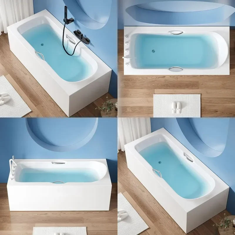 For Small Apartment Acrylic Bathtub Thickened Seamless Integrated Adult Freestanding Tub High End Style Easy Installation
